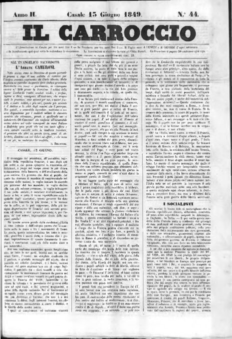 Il Carroccio - Edizione 44 del 13/06/1849